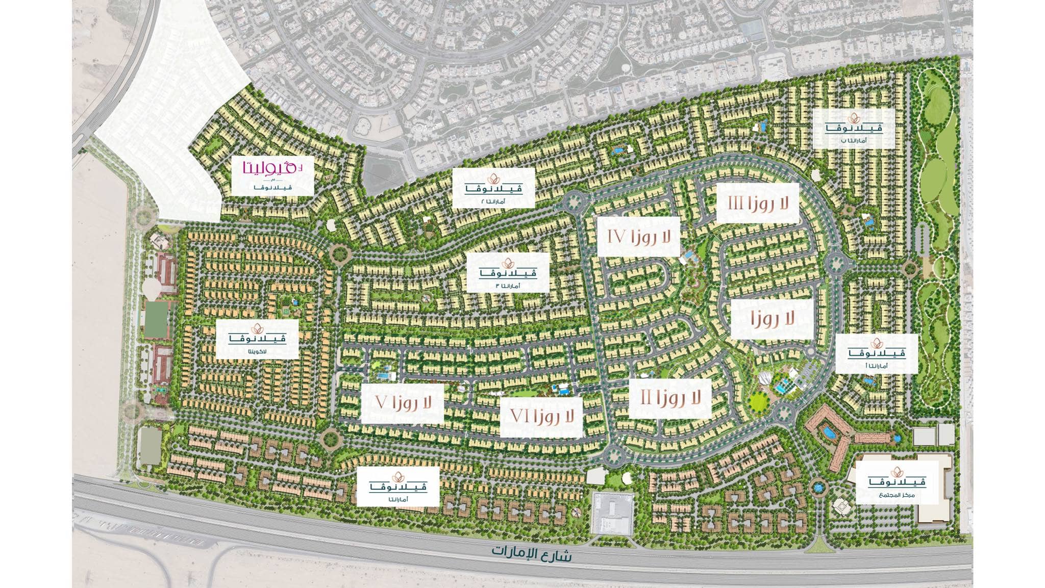 Masterplan of Villanova Community by Dubai Properties