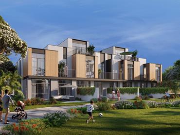 A view of Mudon Al Ranim Townhouses in Dubailand, built by Dubai Properties
